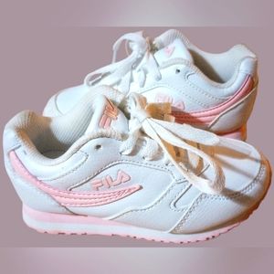 Fila Pink & White Girls Toddler Shoes Sneakers